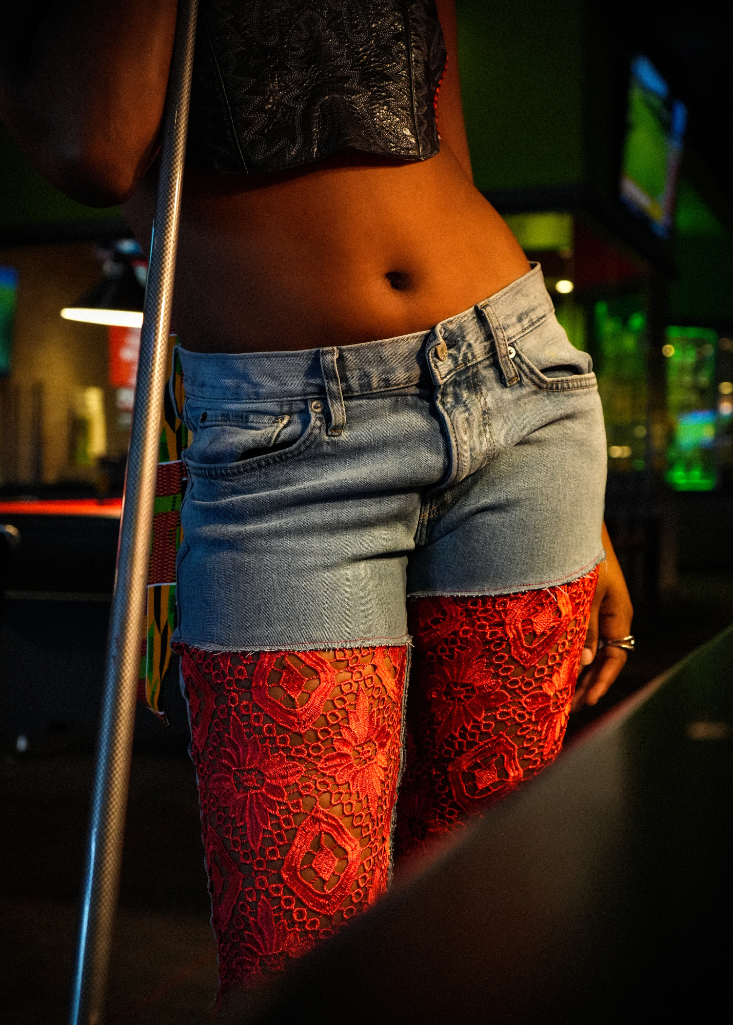Red Lace Jorts