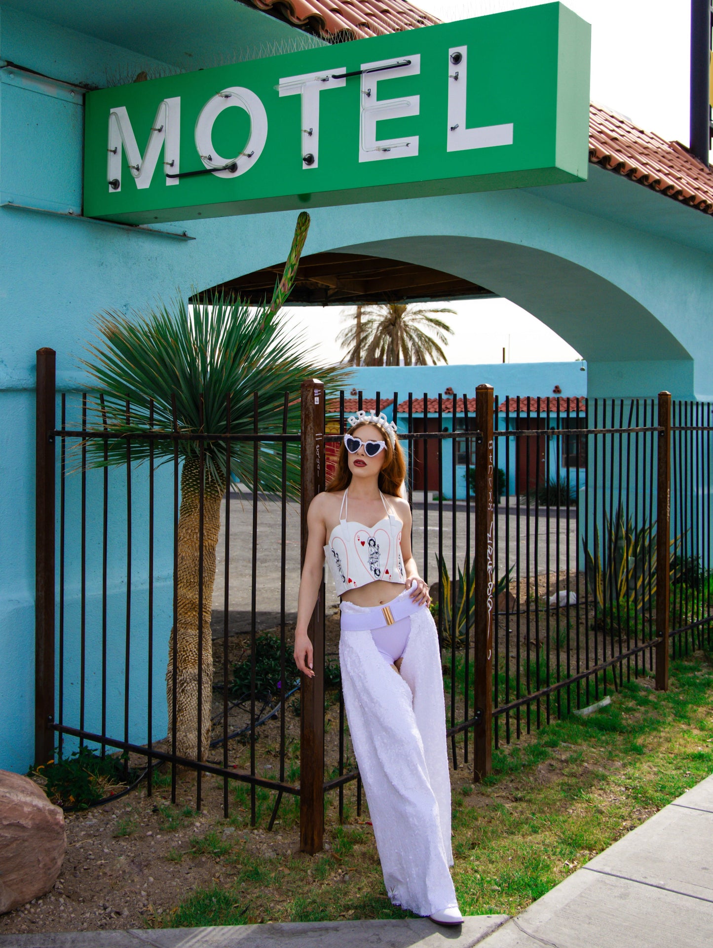 White Sequins Chaps