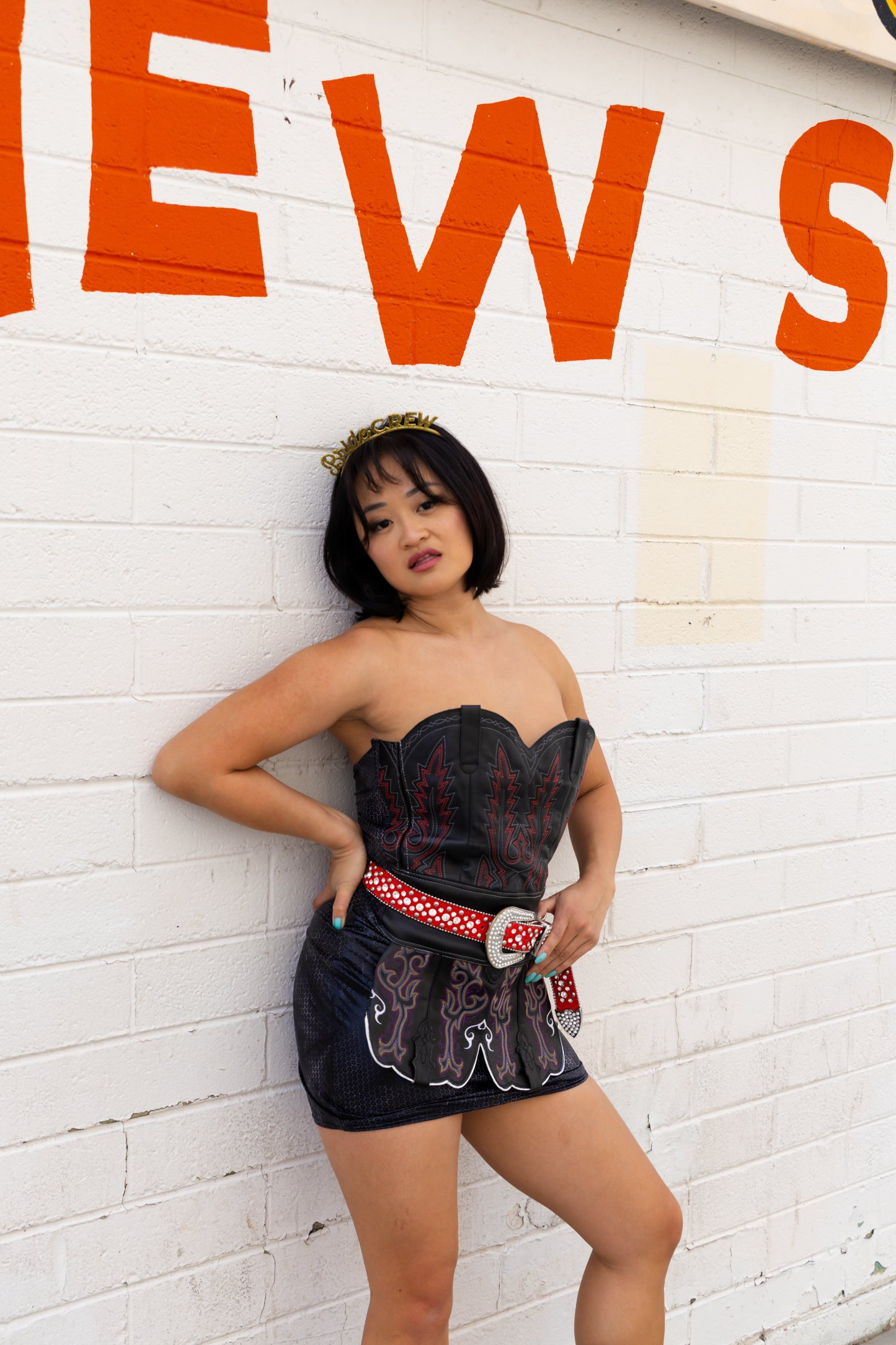 Black Cowboy Boot Dress