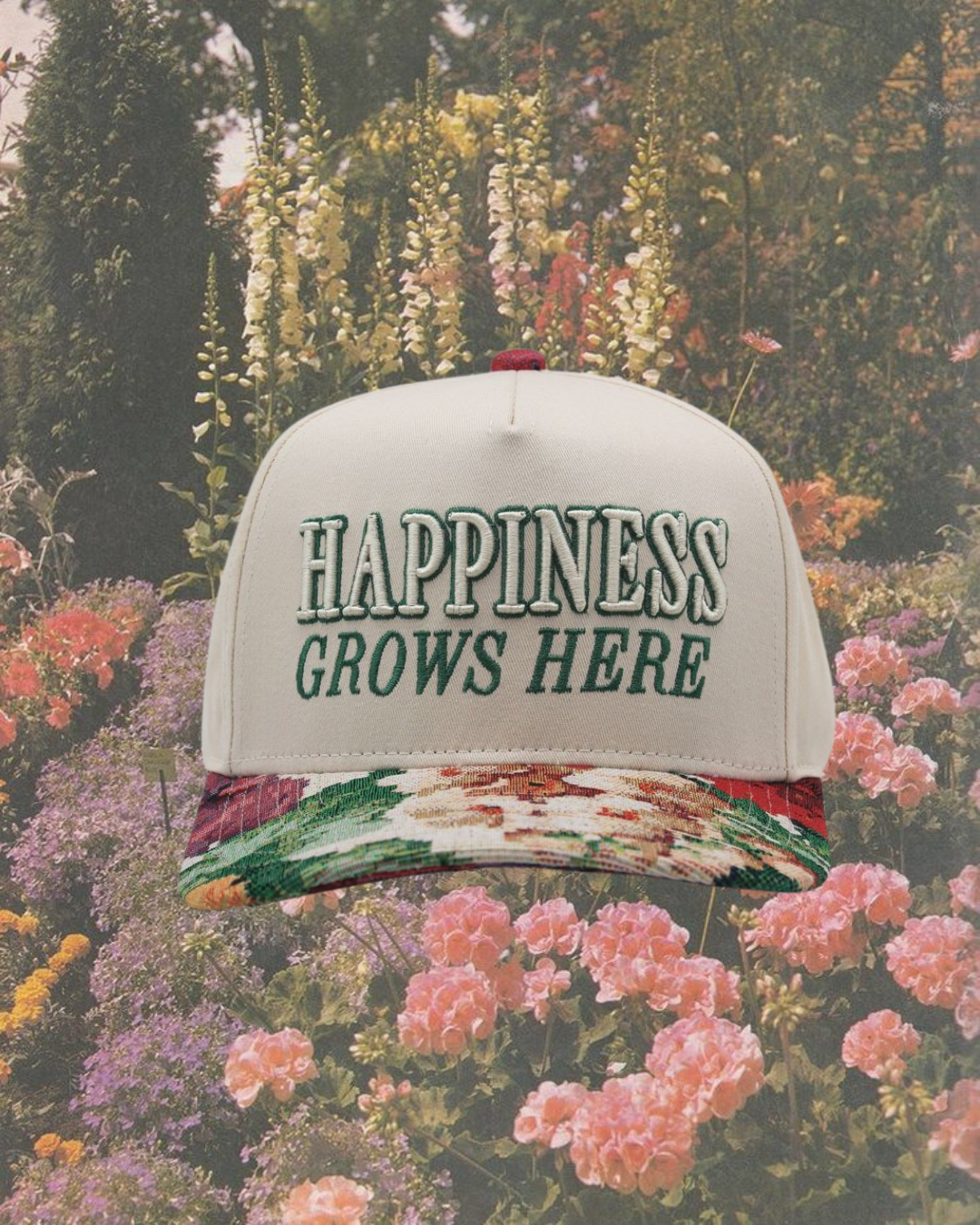 Happiness Grows Here Hat