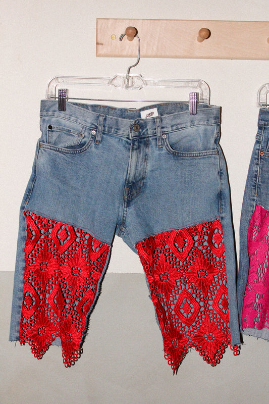 Red Lace Jorts