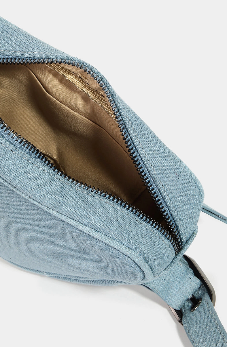 Light Wash Denim Heart Bag