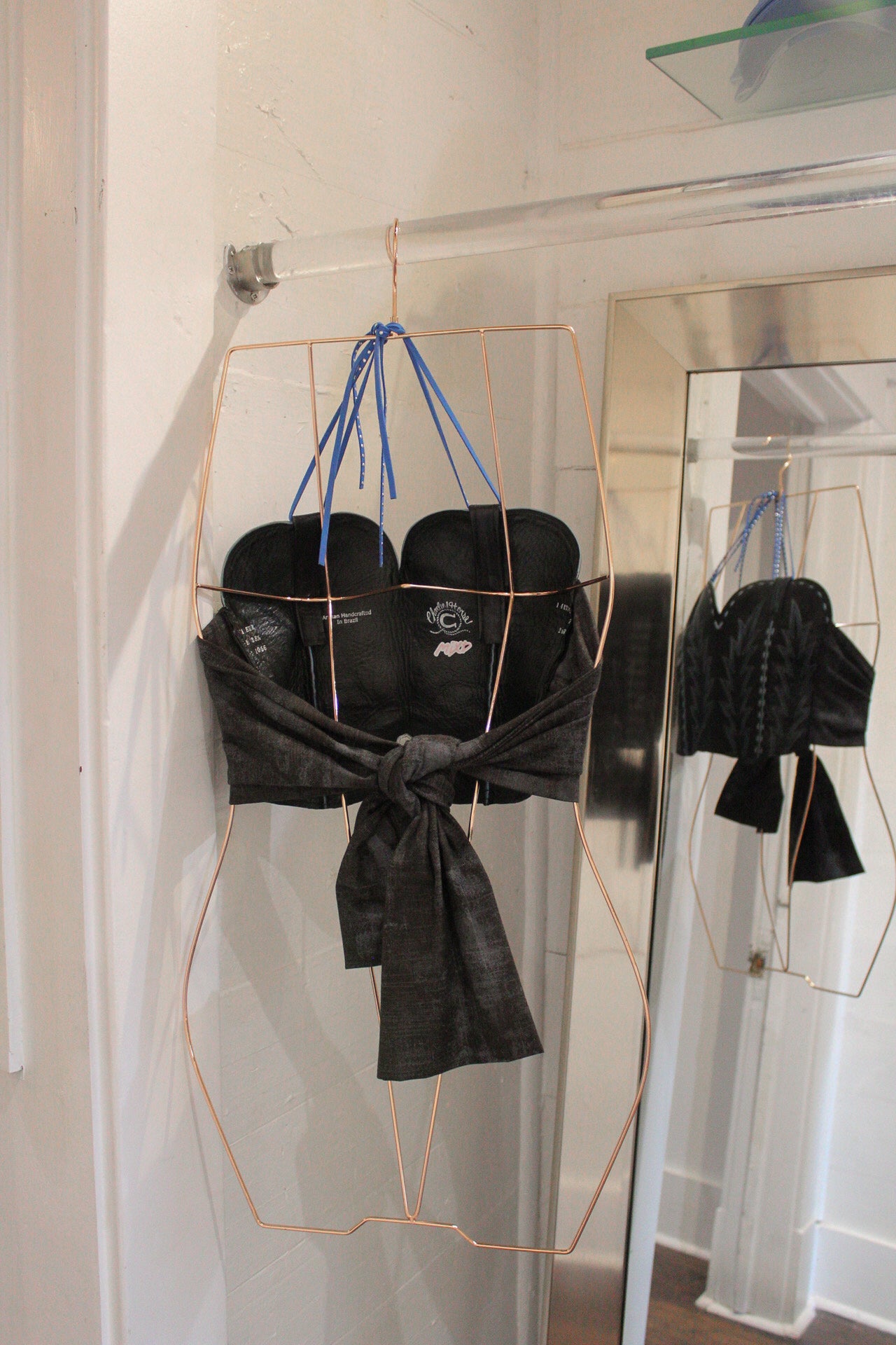 Black And Blue Cowboy Tie Boot Top