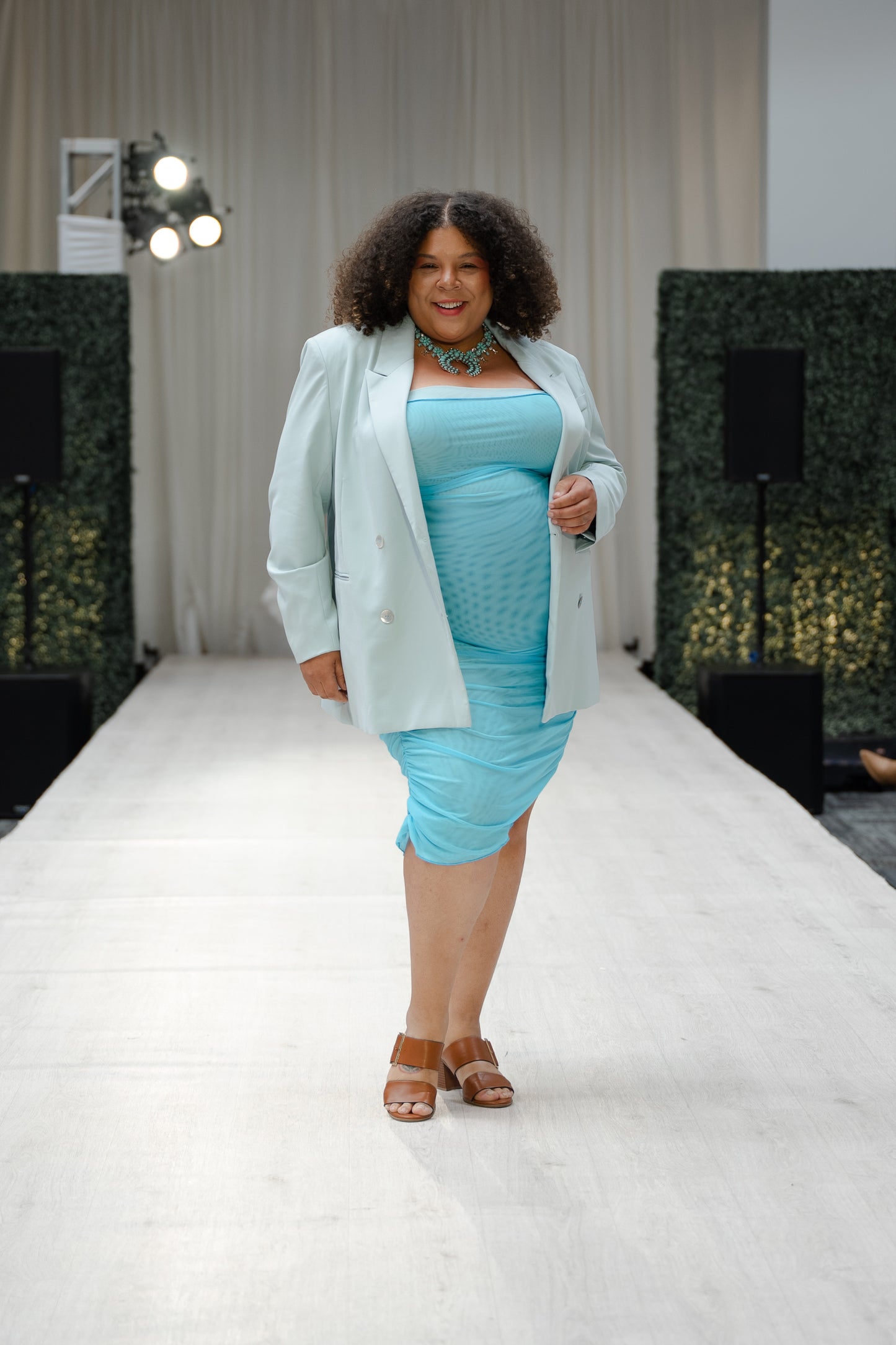 Blue Curve Tube Dress