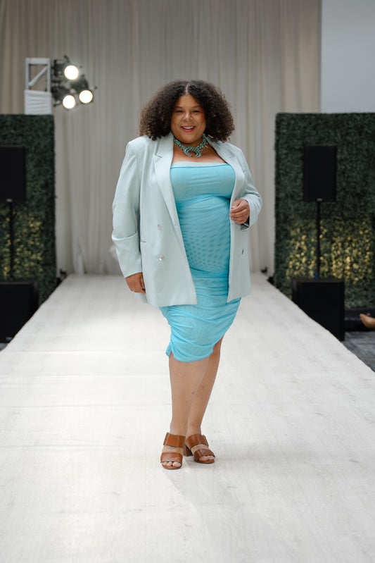 Blue Curve Tube Dress