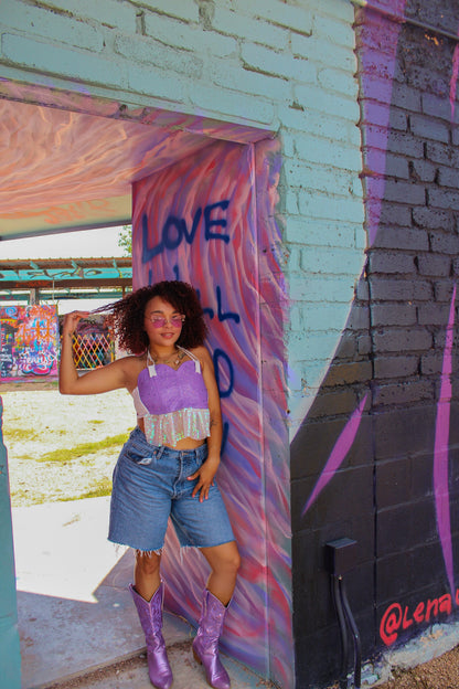 The Dolly One Panel Cowboy Boot Top