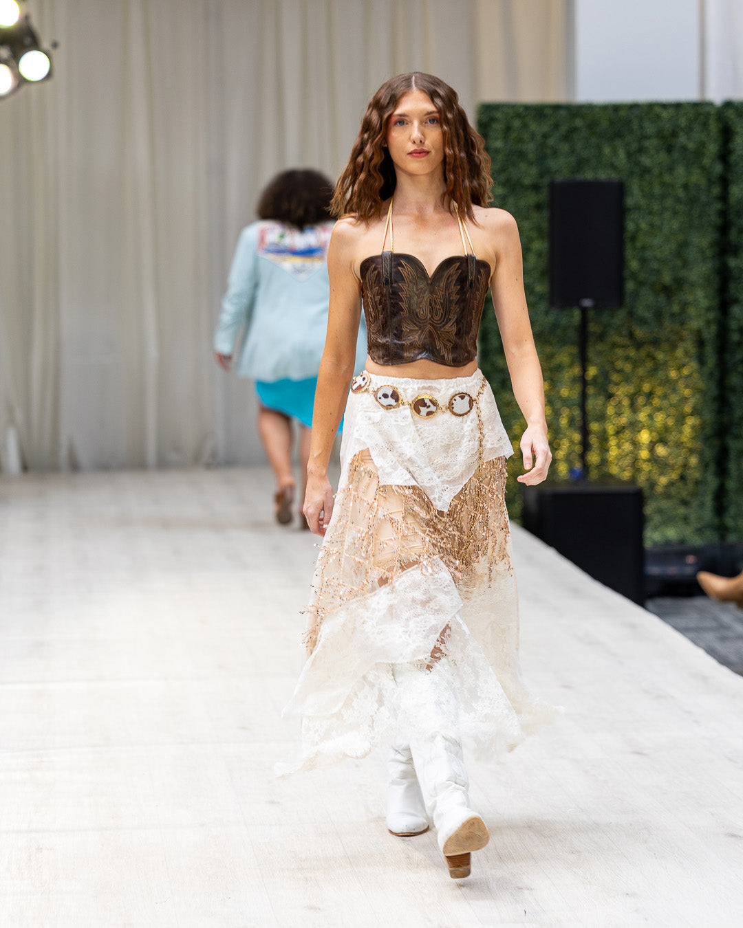 Brown One Panel Cowboy Boot Top