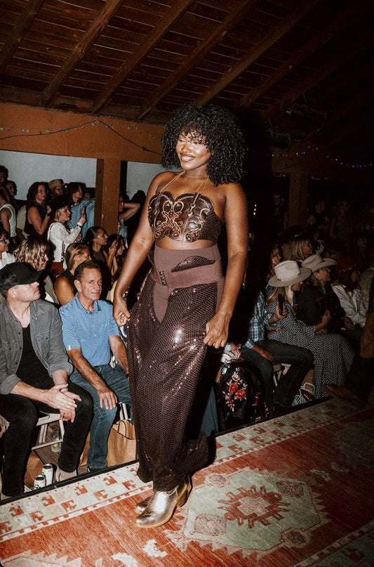 Brown Sequins Chaps
