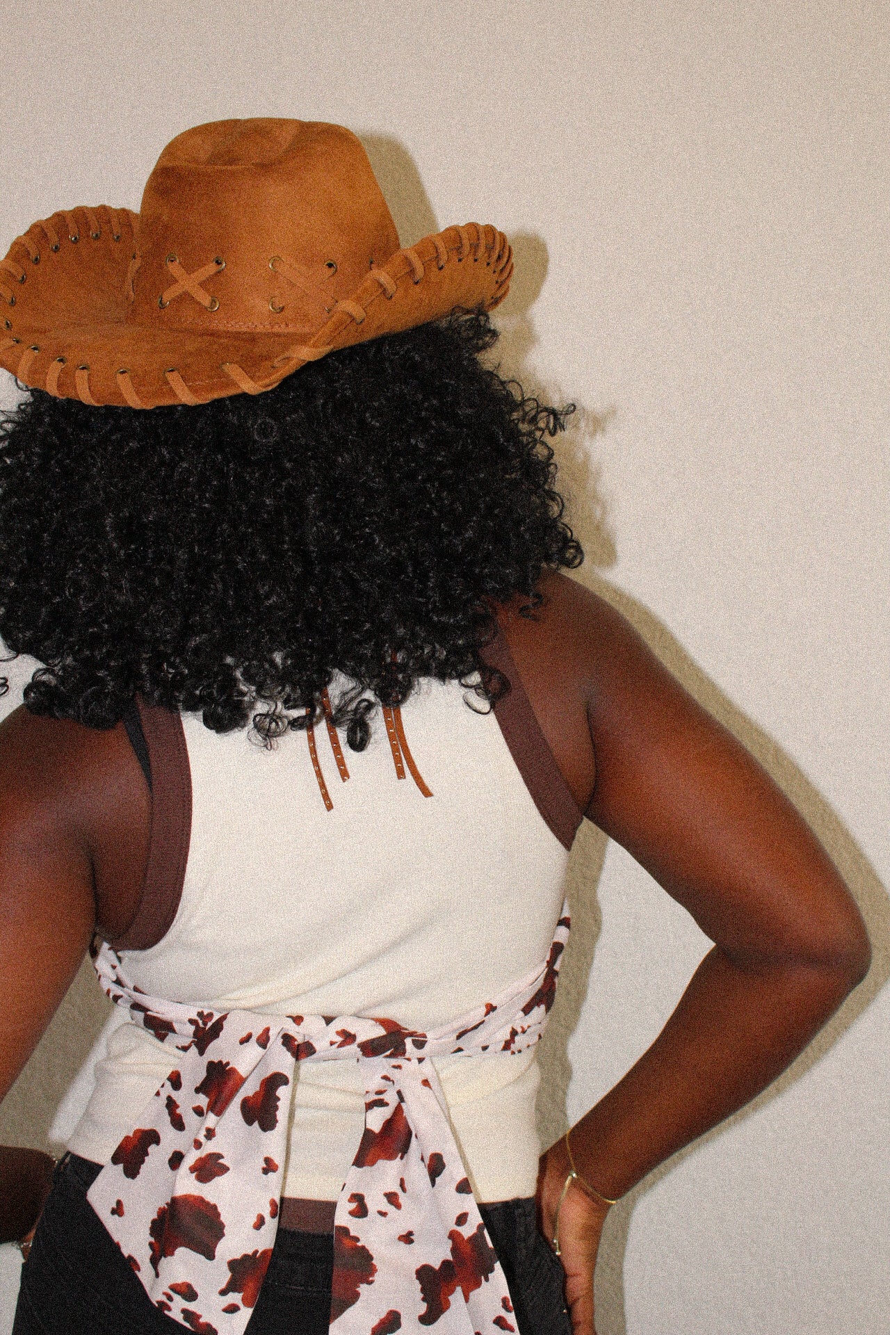 Brown Tie Cowboy Boot Top