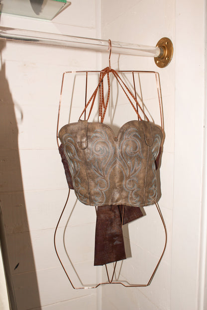 Brown Tie Cowboy Boot Top