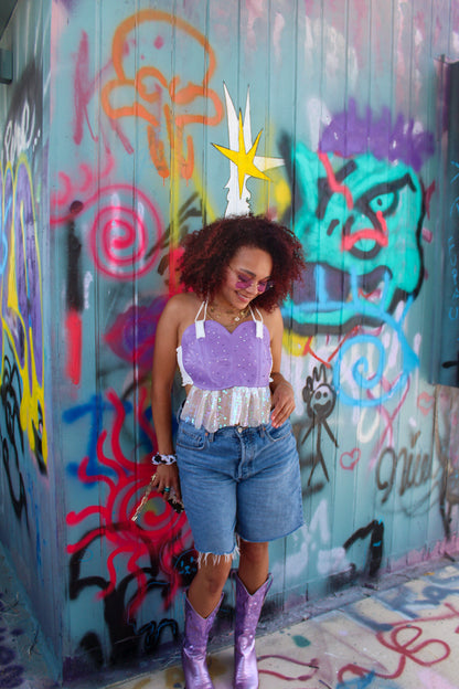 The Dolly One Panel Cowboy Boot Top