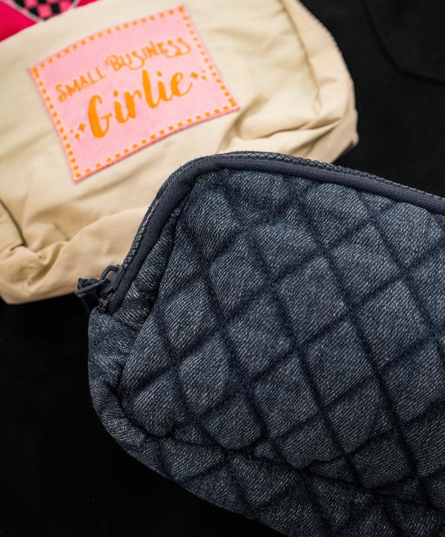 Quilted Denim Belt Bag