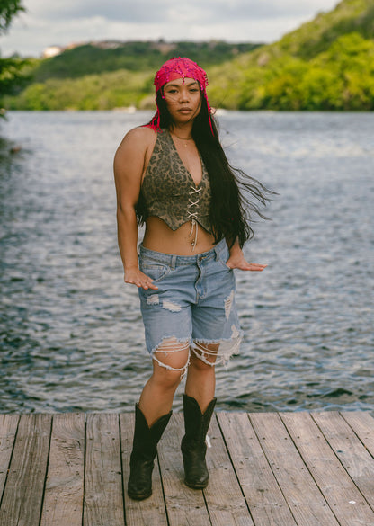Reversible Cheetah Vest