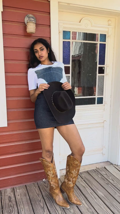 Denim Corset Tee Shirt