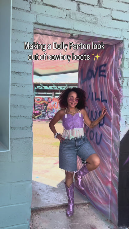 The Dolly One Panel Cowboy Boot Top