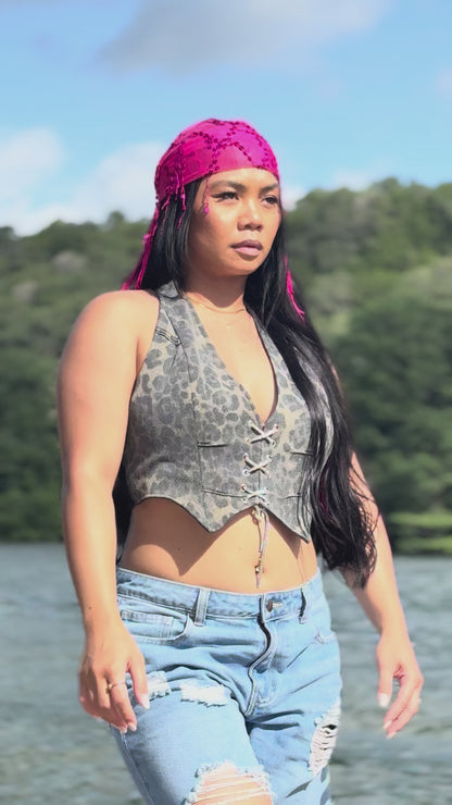 Pink Rhinestone Head Wrap