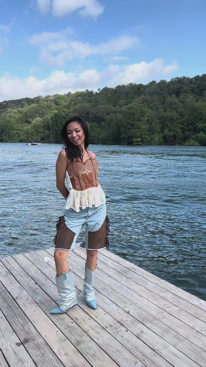 Lace Tie-Back Boot Top